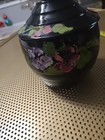 Vintage Black Glass Floral Lidded Candy Dish With Flowers Estate #79 — photo 8