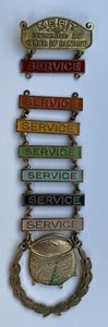 Vintage 1950s Rainbow /Order of Eastern Star Enamel On Brass Service Merit Pin