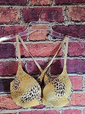 Pink by Victoria's Secret Push Up Bra 34D Front Closure Criss Cross Back C45