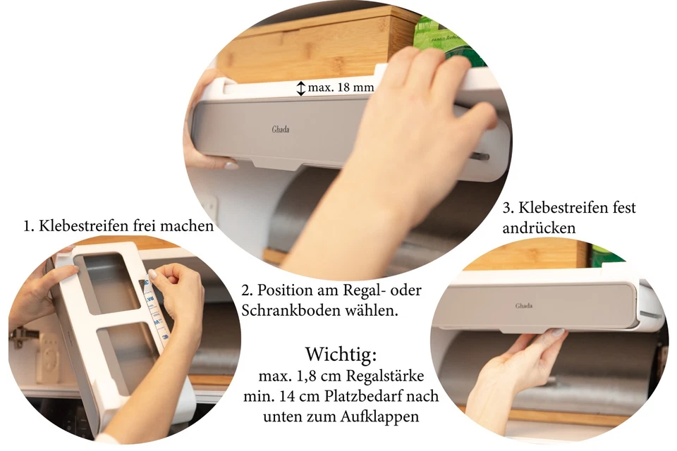 Gewürzregal mit 6 Gewürzgläsern Küchen Organizer selbstklebend Aufbewahrung - Bild 3 von 4
