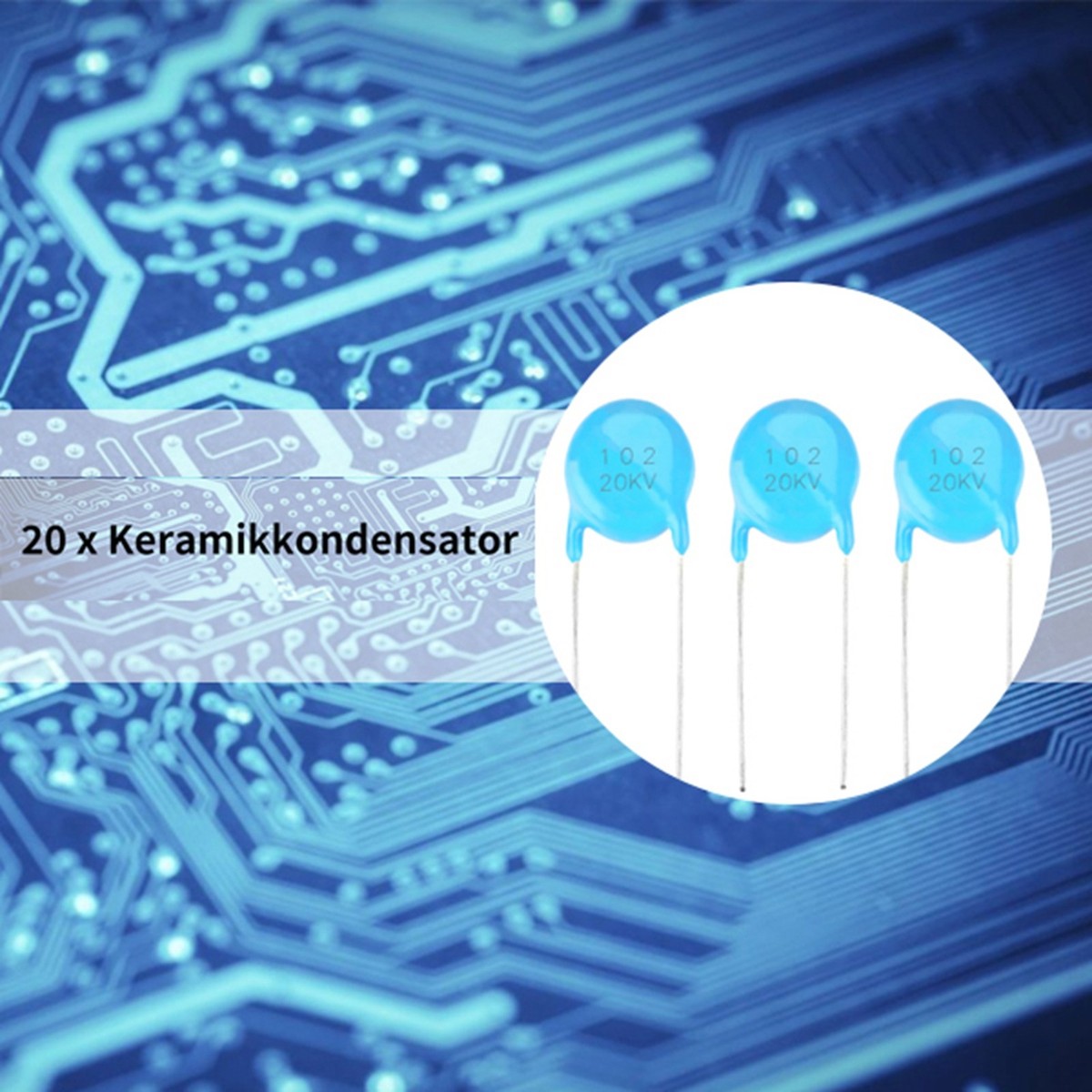 Kit De 20 Condensateurs Céramique Haute Tension 1nF (102) 20KV - Parfait Pour Projets électroniques