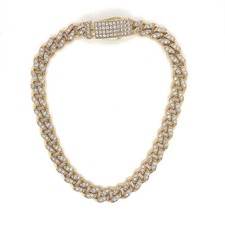 14k Monaco 050 Cuban Link Bracelet CZ 7.5" 0098
