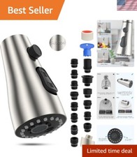 Durable 3-Function Pull Down Spray Head - Compatible with Moen, Delta, Kohler