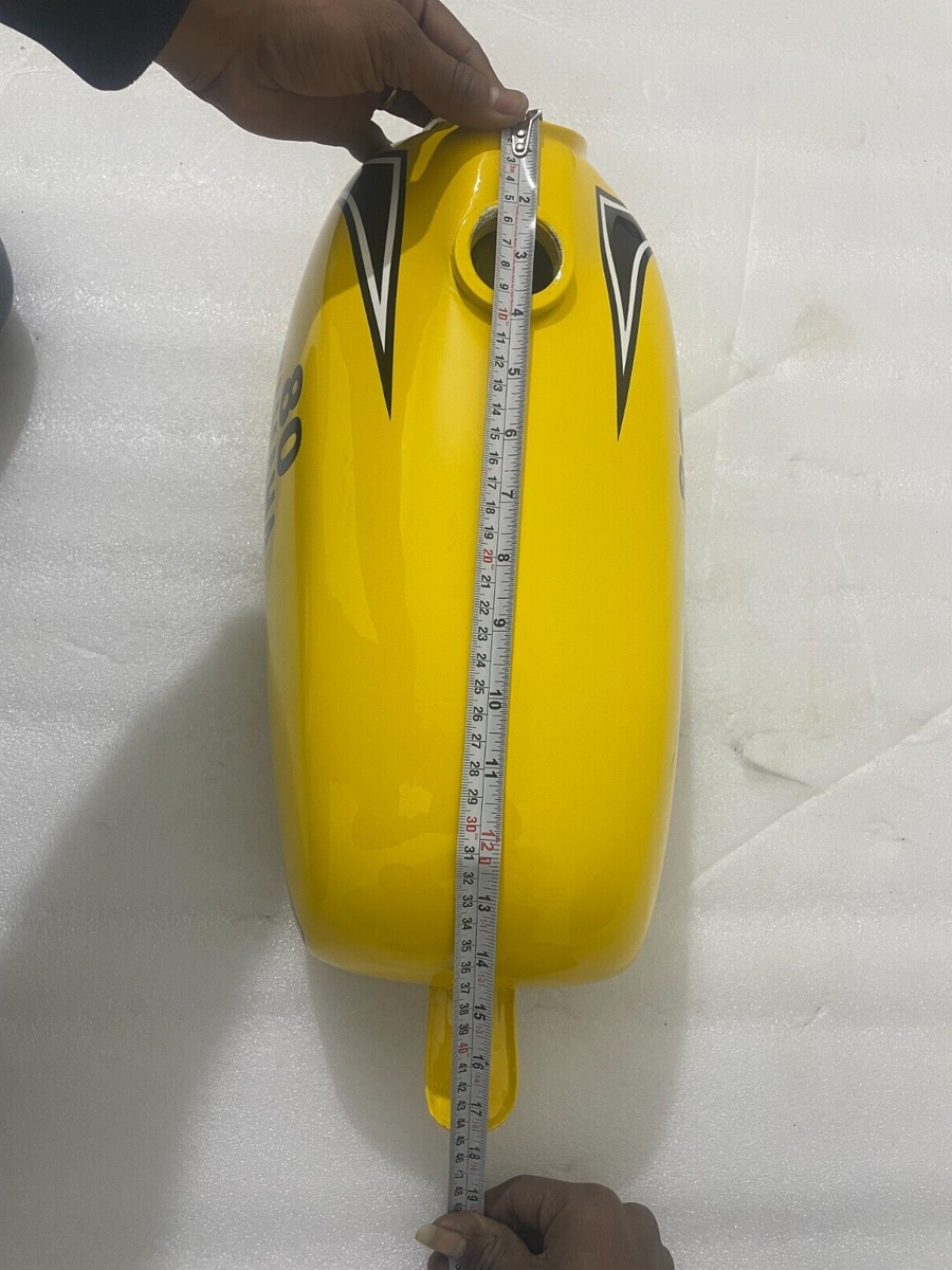 1974-1979 Yamaha YZ80 YZ80A Yellow Painted Steel Fuel Tank Model