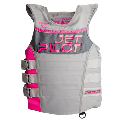 JET PILOT Nylon Side Entry F-86 Sabre Vest Gray/Pink  WJP-23213-GY-LX  LG/XL