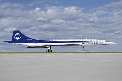 aviation , photo , aircraft .CONCORDE TRANS BRASIL PT-TYN CREM-BLUE 1978