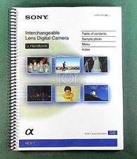 Sony NEX-7 Handbook Manual: Full Color 211 Pages  Protective Covers 