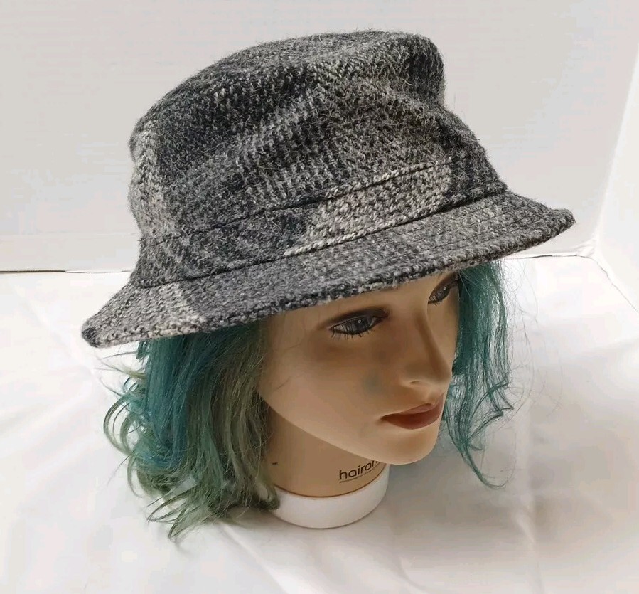 Lands End Harris Tweed Wool Bucket Hat Made in USA Size Extra Large XL