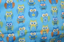 Owls Print 100 Cotton Fabric 2 pcs 36" long by 43" wide-Springs Creative