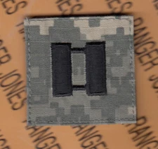 US Army Officer CPT Captain O-3 ACU w/ HOOK ~2" Chest rank patch
