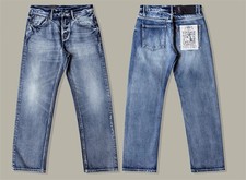 Red Tornado Men's Jeans BLUE Straight Leg Selvedge Denim Pants Faded Trousers