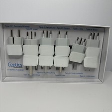 Ceptics 10 Piece International Travel Adapter Plug Set-Grounded- Missing Type I