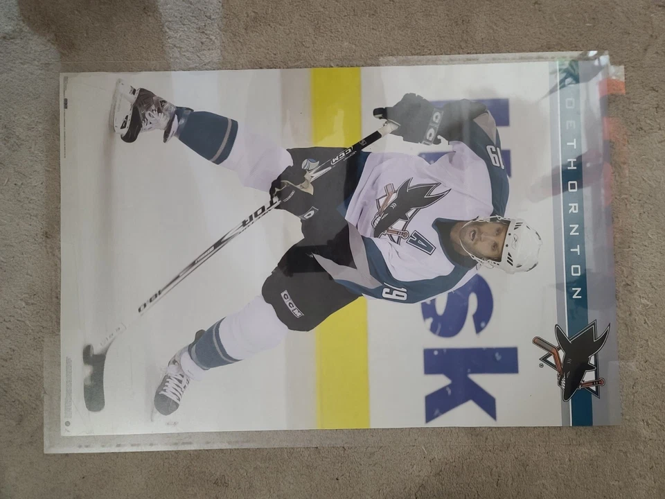 San Jose Sharks NHL Joe Thornton Costacos 2006 Poster 22x34" - Image 2 of 2