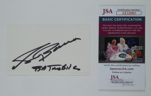 George Barris signed handsigniert 3x5 Index Batmobile Custom Cars JSA COA