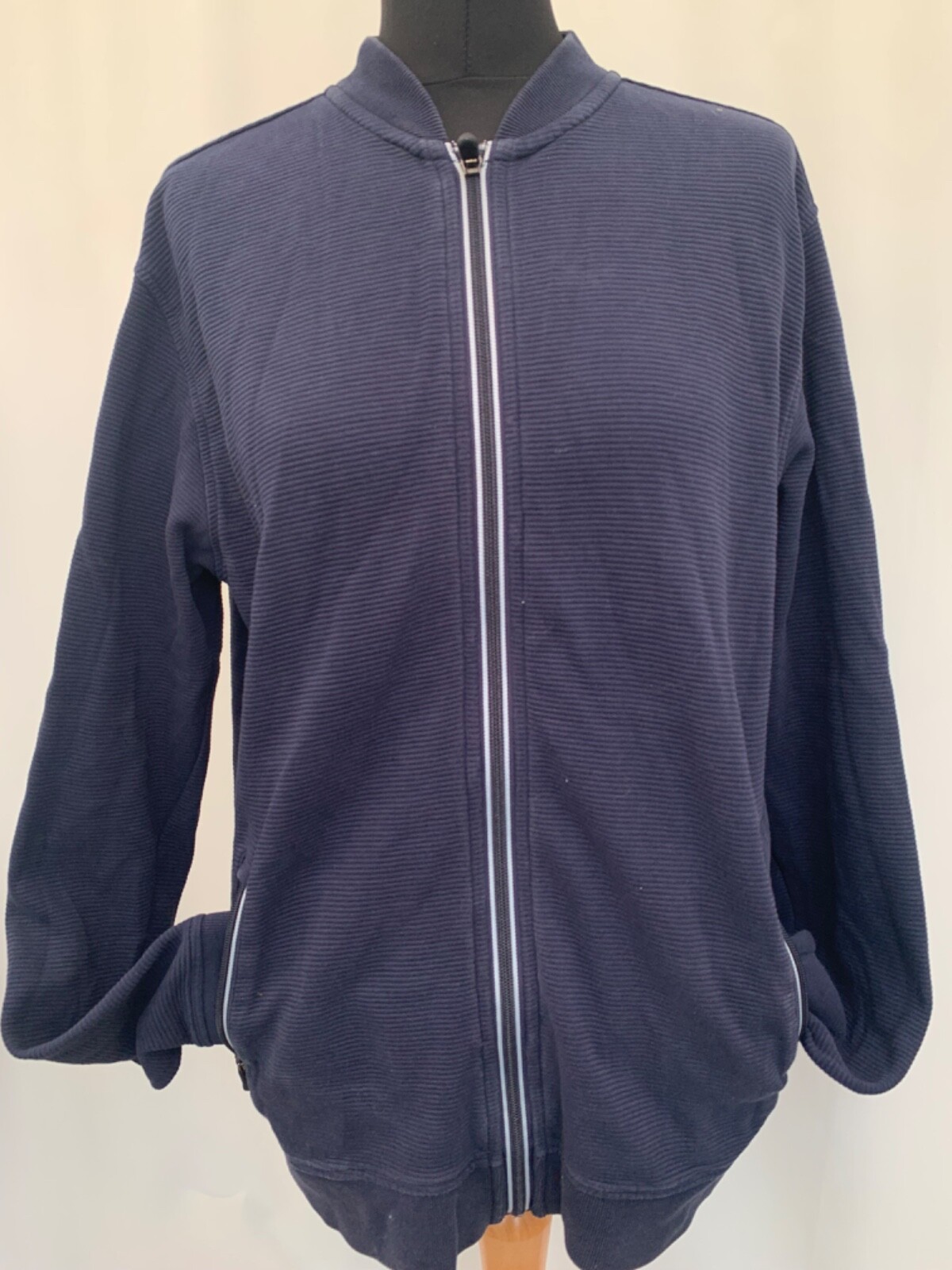 M&S Navy Blue Cotton Zip Jacket for Men Size M 38-40 Chest