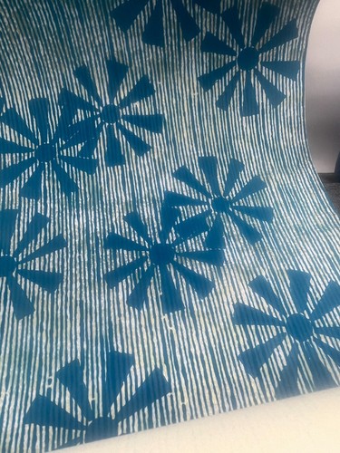 vintage 1960s 50s funky fun starburst wallpaper flocked mcm retro disco blue - Picture 8 of 23