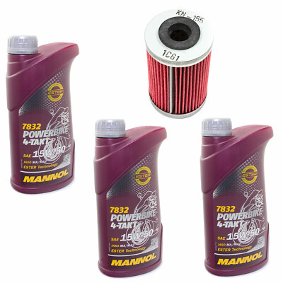 Motoröl Set Ölfilter KN155 15W50 3 Liter für Beta RR 400 KTM Duke 200 RC SXC