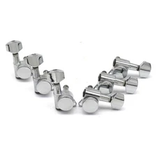 6R Small Square Button Electric Guitar Locking Tuning Pegs Machine Head Chrome