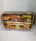 VINTAGE CORNING PYREX BAKE A ROUND #990 GLASS BREAD BAKING TUBE WITH OVEN RACK