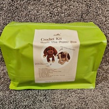 Puppy crochet kit for 2 pups. White and camel colors. Ages 3 