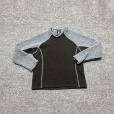 Kuhl Sweater Kids 8 Brown Gray Fleece Pullover Colorblock Long Sleeve Outdoor