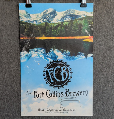 Fort Collins Brewery Poster Board Sign Colorado FCB Hand Crafted Colorado Beer