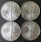 Lot of Four 2009 $1 American Silver Eagle Dollars