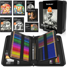 124 PCS Drawing Kit, Professional Drawing Supplies with Sketch, Charcoal, Colore