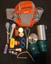15 Pc Outdoor Survival Camping Gear Lot Stanley Uberleben Coleman UCO Smith Mix