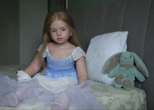 40inch Unfinished Reborn Doll Kits Lovely Toddler Girl Rooted Hair Handmade Gift