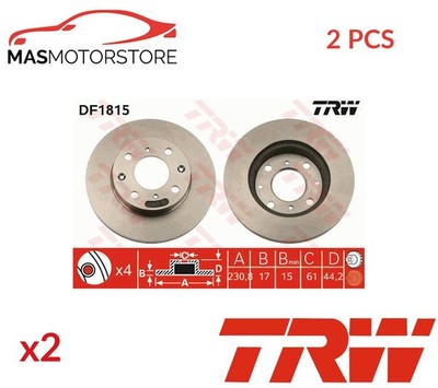 BREMSSCHEIBEN SATZ PAAR VORNE TRW DF1815 2PCS A FÜR HONDA CRX I,CIVIC IV