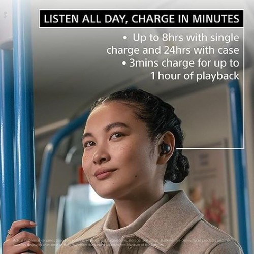 Naprawdę bezprzewodowe słuchawki Bluetooth z redukcją szumów Sony WF-1000XM5 - czarne - Zdjęcie 7 z 8