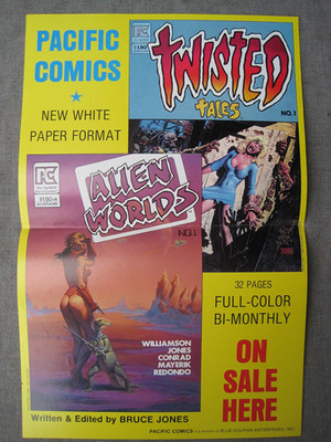 VTG 1982 TWISTED TALES # 1 & ALIEN WORLDS # 1 PACIFIC COMICS STORE PROMO POSTER