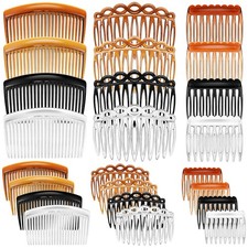 24 Pcs French Hair Side Combs Plastic Twist Decorative Clips for Women