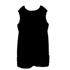 Adrienne Landau Faux Fur Trim Women Dress 3X Black Winter Glam Hollywood Holiday