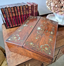 Victorian Edward BAXTER writing slope inlaid with mother of pearl,  1859 - 1877