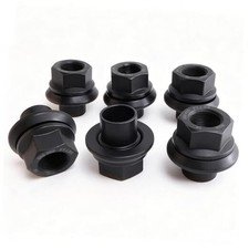 Two-Piece Flanged Wheel Lug Nuts Hex 33mm, M22x1.5 black-19mm Sleeve Nuts 6