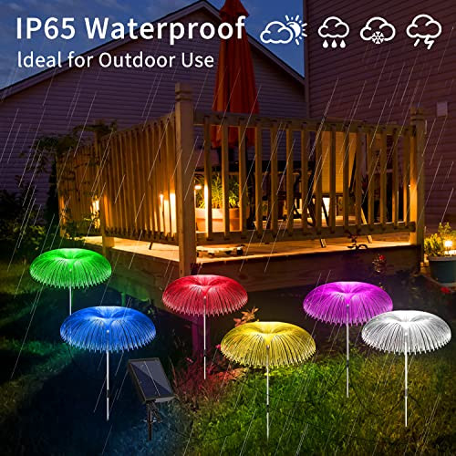 Solar Lights for Outside 6 Pack 7 Colors Changing Jellyfish Lights Outdoor - Picture 4 of 7