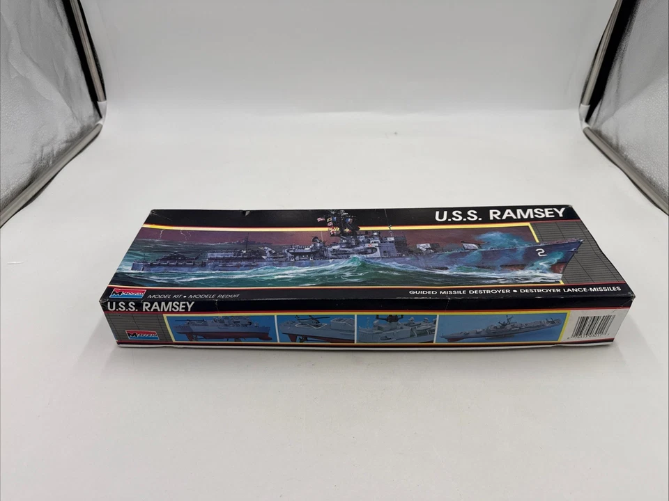 Monogram U.S.S. Ramsey Guided Missile Destroyer Model Kit #3011 OPEN BOX - Image 2 of 4