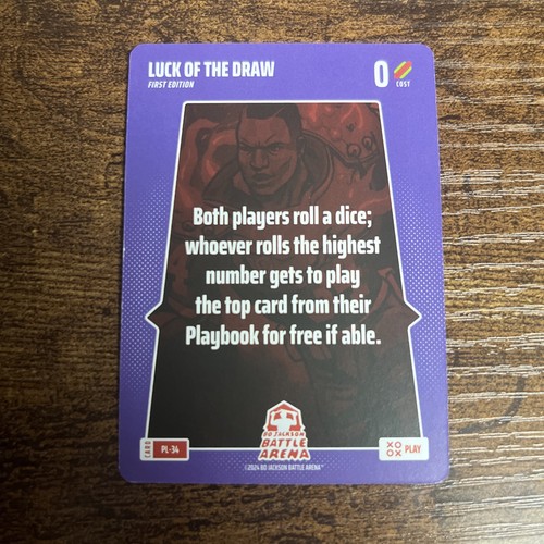 Bo Jackson Battle Arena Game Card PL-34 Luck of the Draw Play