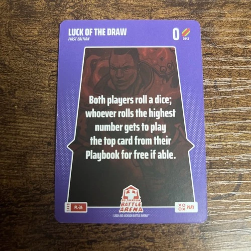 Bo Jackson Battle Arena Game Card PL-34 Luck of the Draw Play