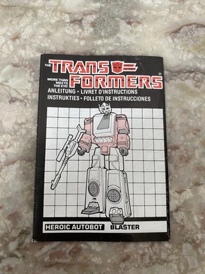 TRANSFORMERS G1 ORIGINAL ANLEITUNG BLASTER MILTON BRADLEY MB 1985 ! TAKARA RARE