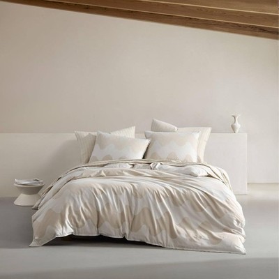 Marimekko Lokki Beige 3 Piece Cotton Full / Queen Duvet Cover Set