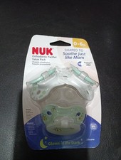 NUK Orthodontic Pacifier Value Pack 0-6m Green NEW Glows In The Dark
