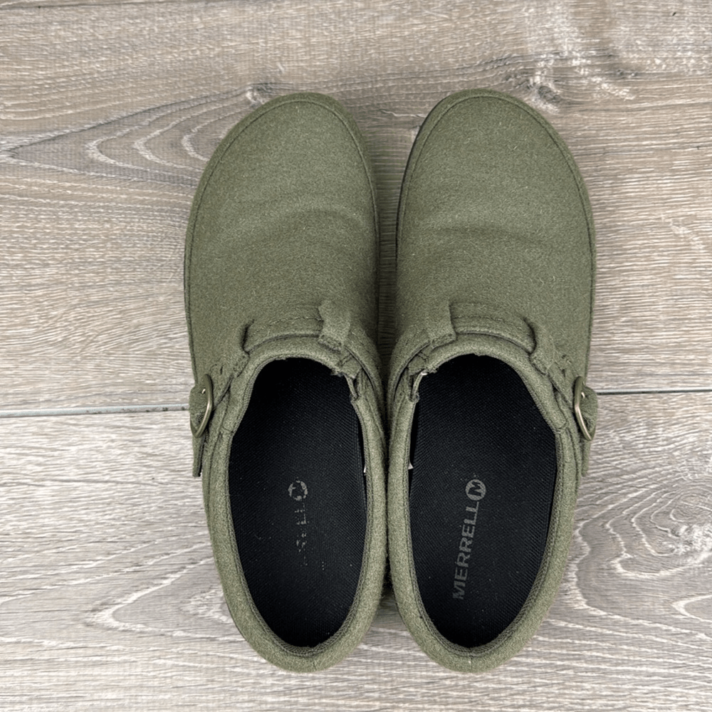 Mocassini comodi Merrell Encore Kassie fibbia donna taglia 9 lana verde