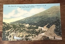 B57 1940 Floyd Hill Clear Creek Canyon Idaho Springs CO Vintage Postcard