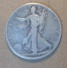 Rare Old WWI .9 Silver US Coin 1918S Walking Liberty Half Dollar VG .3617 Oz ASW