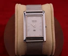 ⌚✨ Vintage Seiko Slim Quartz Gentlemen's White Dial , Silver Mesh Band Watch