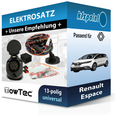 Für Renault Espace 02.2015-10.2019 TOWTEC E-Satz 13polig universell NEU