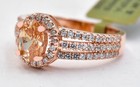 LAB CREATED 1.45 Cts YELLOW TOPAZ & W/SAPPHIRE RING 14k ROSE GOLD PLATED (.925) — photo 4